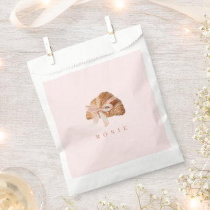 Sacolinha Croissant Coquete Personalizado Fita Rosa