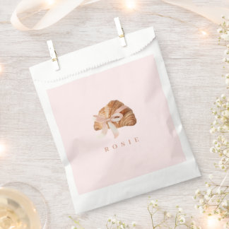Sacolinha Croissant Coquete Personalizado Fita Rosa