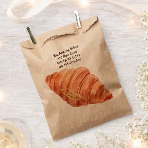 Sacolinha Croissant Logotipo Negócios Padaria Personalizada