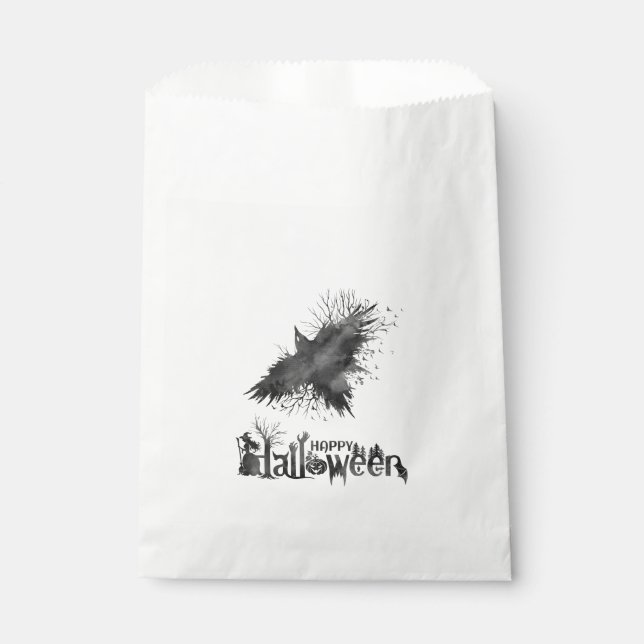 Sacolinha Crow Halloween Party Favor Bag (Frente)