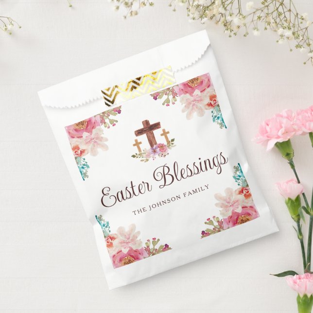 Sacolinha Cruz Floral de Bênçãos da Páscoa (Selado)