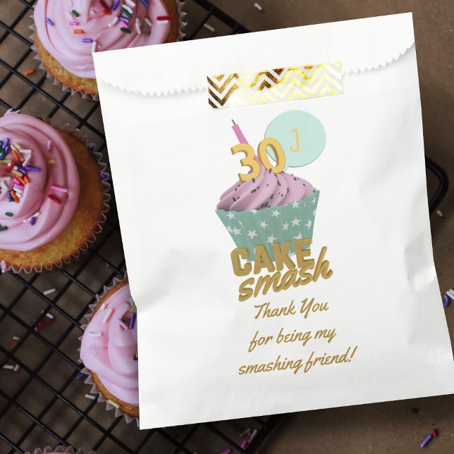 Sacolinha Cupcake Party Obrigado Favor Bag (🧁 Thank you for being a smashing friend! 🧁 )
