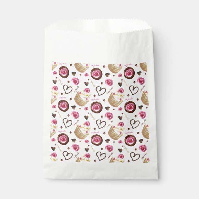 Sacolinha Cupcakes de aquarela (Frente)