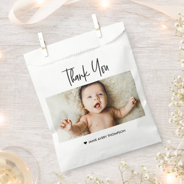 Sacolinha Custom Baby Photo Thank You Favor Bags Modern  (Cortado)
