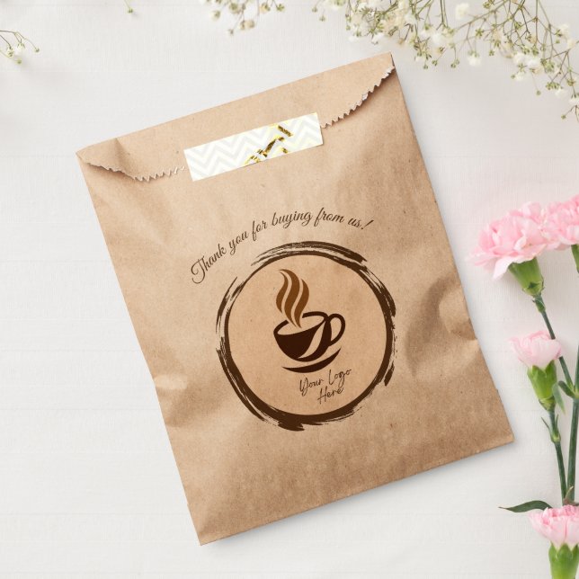 Sacolinha Custom Favor Bags with Logo | Cozy Coffee Branding (Selado)