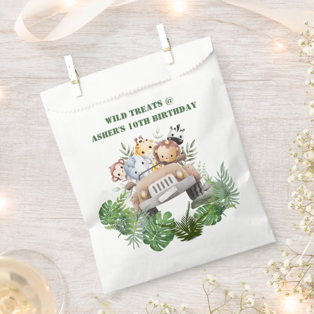 Sacolinha Custom Label Jungle Safari Wild Treats for Kids (Cortado)