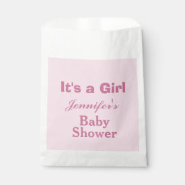 Sacolinha Cuta rosa moderna É um Chá de fraldas feminino