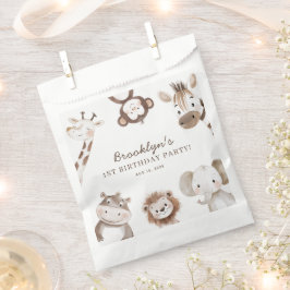 Sacolinha Cute Animals Safari Jungle Birthday Party Kids