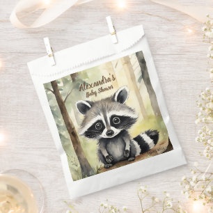 Sacolinha Cute Baby Raccoon Gênero Chá de fraldas neutro