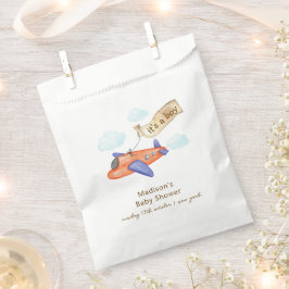 Sacolinha Cute Boy Minimal Aviator Airplane Baby Shower
