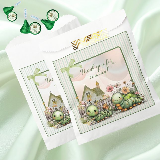 Sacolinha Cute Caterpillar Garden Baby Shower Party (Criador carregado)