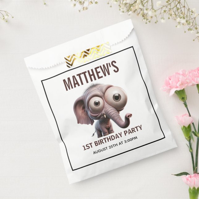 Sacolinha Cute Crazy elephant Farm Theme 1st Birthday (Selado)