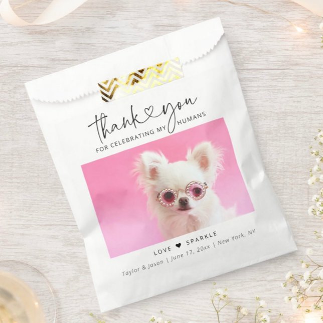 Sacolinha Cute Doggie Bag | Thank You Dog Wedding Favor Bag (Criador carregado)