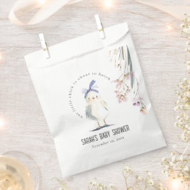 Sacolinha Cute Farm Chick Watercolor Floral Baby Shower