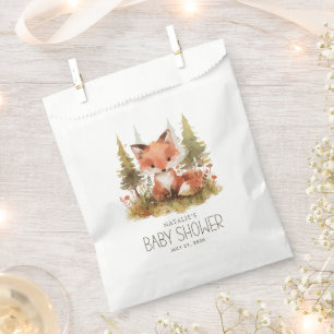 Sacolinha Cute Little Fox Plaid Baby Shower Obrigado Favor