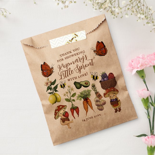 Sacolinha Cute Locally Grown Little Sprout Baby Shower (Selado)