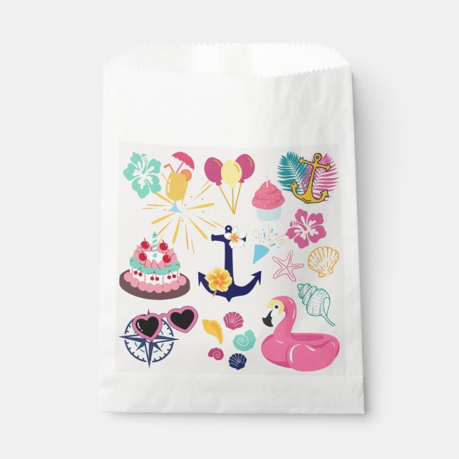 Sacolinha  Cute Nautical Birthday (Frente)