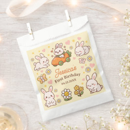Sacolinha Cute Rabbits Easter 1st Birthday Party Favor Bags