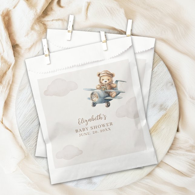Sacolinha Cute Watercolor Bear Baby Shower party (Criador carregado)