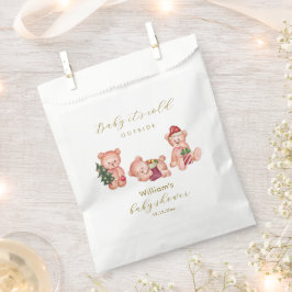 Sacolinha Cute Winter It's Cold Outside Bear Baby Shower 