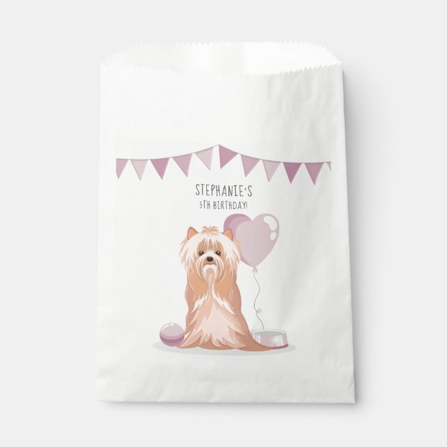 Sacolinha Cute Yorkshire Terrier Birthday (Frente)