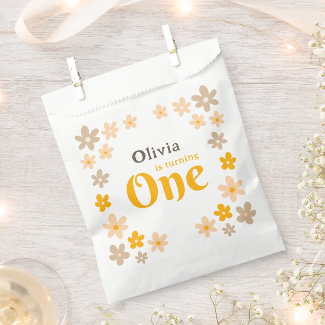 Sacolinha Daisy Boho Floral primeiro aniversario (Cortado)