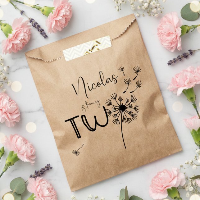 Sacolinha Dandelion monocromático, segundo aniversário (Criador carregado)