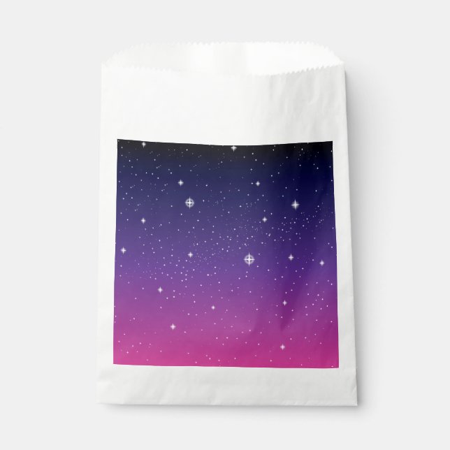 Sacolinha Dark Purple Starry Night Sky (Frente)