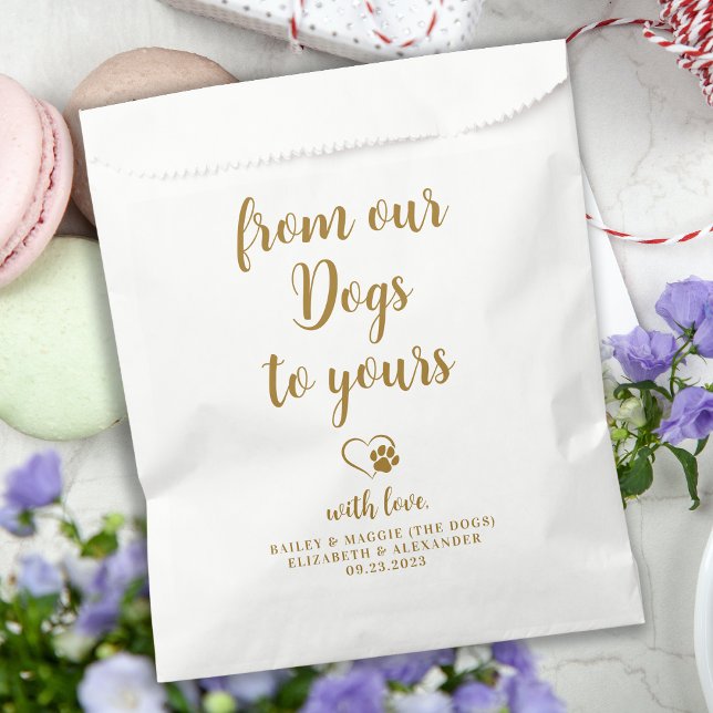 Sacolinha De Nossos Cães Personalizados Dourados Tratamentos (Criador carregado)