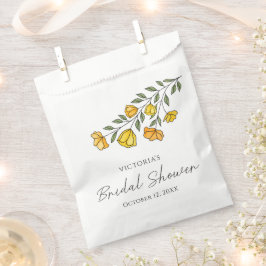 Sacolinha Decoração de Chá de Noiva Flor Amarela de Verão 