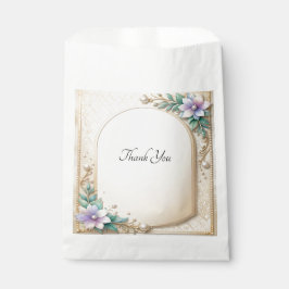 Sacolinha Decorative Floral Frame with Pearls Favor Bag