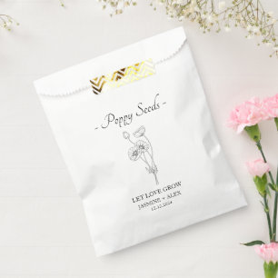 Sacolinha Deixe o Amor Crescer Casamento Sementes de Papoula