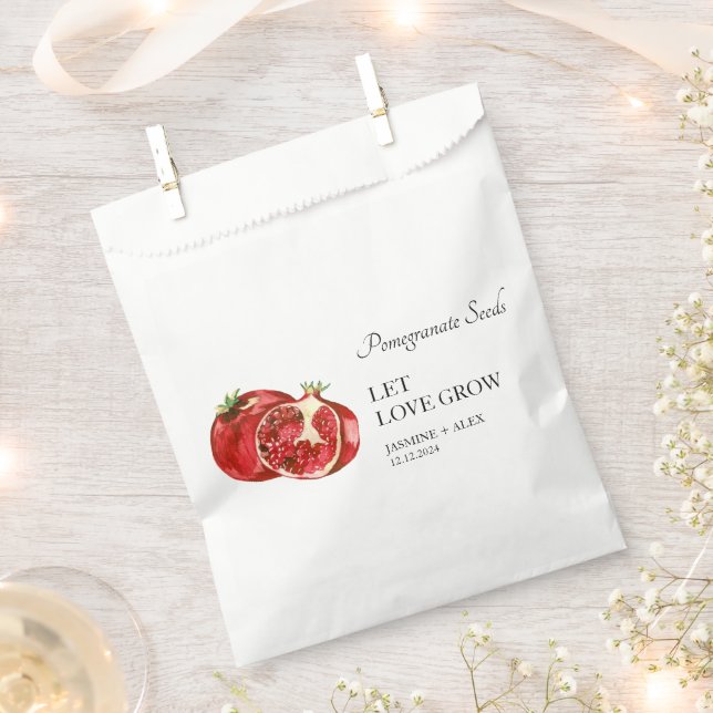 Sacolinha Deixe o amor crescer | Pomegranate Seed Wedding Fa (Cortado)