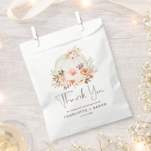 Sacolinha Delicado Floral de Outono Abóbora Casamento Agrade