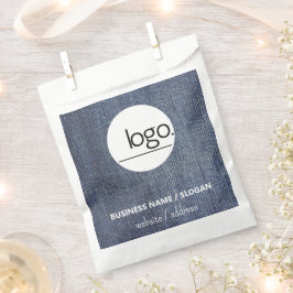 SACOLINHA DENIM BLUE TRENDY MODERN LOGO EMPRESARIAL PACAGEM