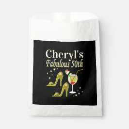 Sacolinha Design DE ANIVERSÁRIO GORGO DOURADO 50º ANIVERSÁRI