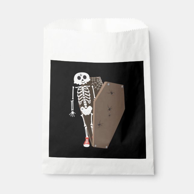 Sacolinha Design de Halloween de Skeleton e Coffin (Frente)