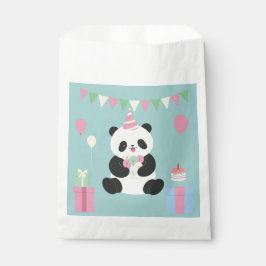 Sacolinha Design de Panda doce com Rosa & Verde-mint