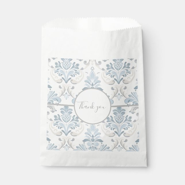 Sacolinha Design de rolagem azul e cinza (Frente)