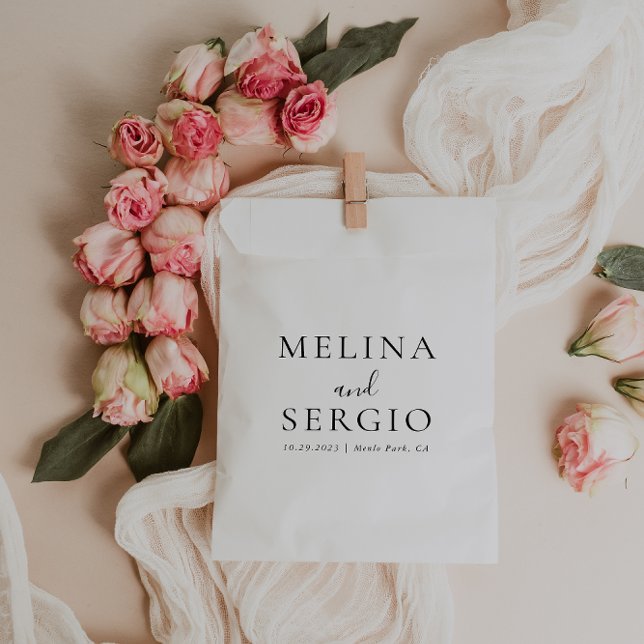 Sacolinha Despedida de Casamento de Caligrafia Minimalista E (Criador carregado)