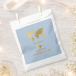 Sacolinha Destination Wedding World Passport Dusty Blue Gold<br><div class="desc">A dusty blue and gold destination wedding passport design with gold world map, airplane and travel elements. This design is ideal for all Spring, Summer, Fall and Winter destination weddings. An elegant dusty blue and gold wedding travel design with passport layout, world map and custom couple photo. A modern destination...</div>