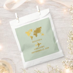 Sacolinha Destino Casamento do World Passport Sage Green Dou