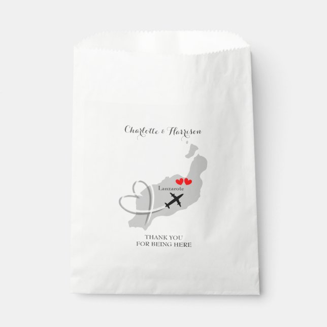 Sacolinha Destino Tropical Lanzarote Espanha Casamento de Pr (Frente)