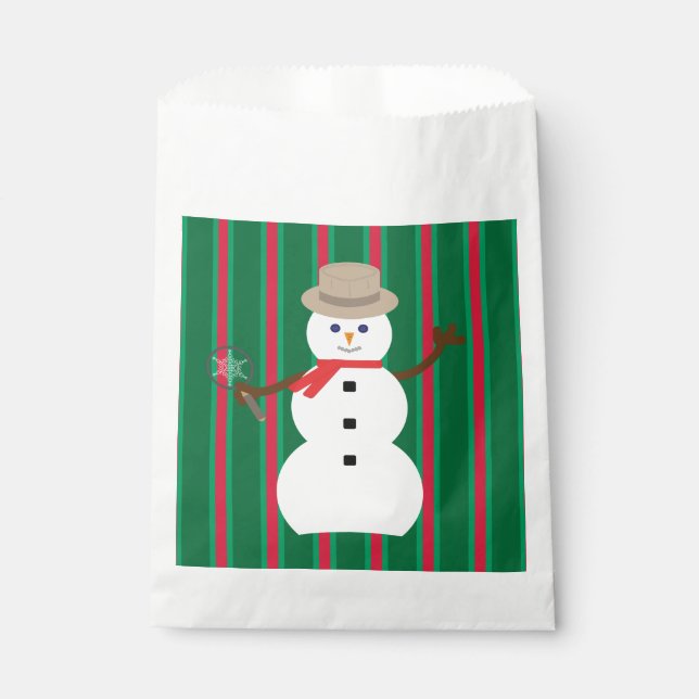 Sacolinha Detetive Snowman de Natal divertido e Rico (Frente)