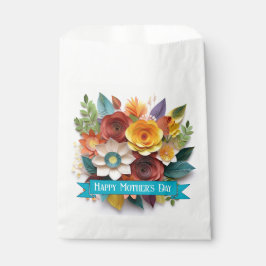 Sacolinha dia de as mães Floral de Arte em Papel 3D