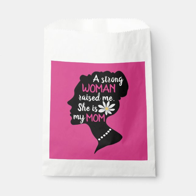 Sacolinha Dia de as mães Rosa Forte Inspiracional (Frente)