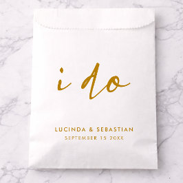 Sacolinha Dia de Noivado Elegante Minimal Simples Dourado e