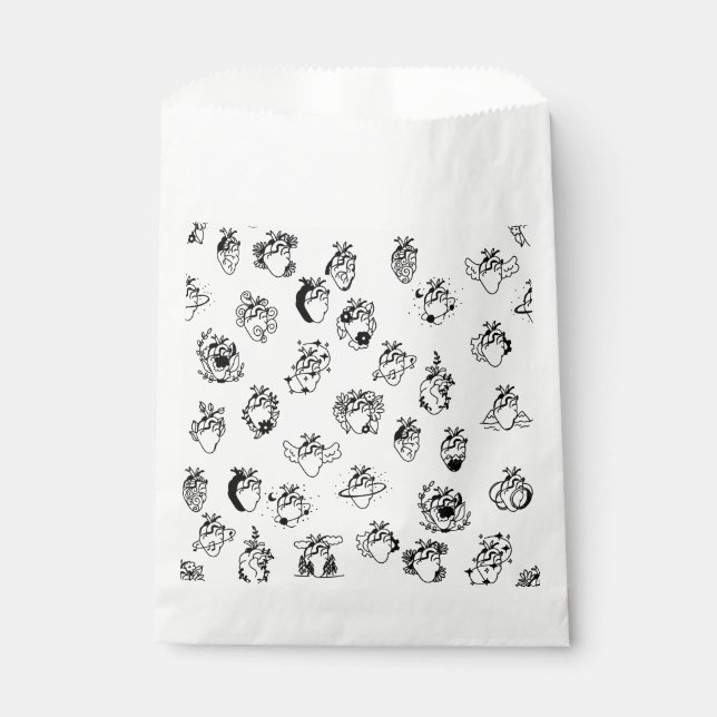 Sacolinha dia de os namorados de coração humano branco (Frente)