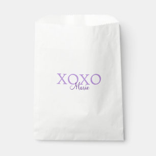 Sacolinha Dia de os namorados Xoxo adicione nome pastel roxo