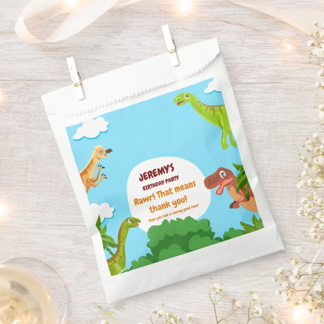 Sacolinha Dino Festa de aniversário Favor Bolsas (Cortado)